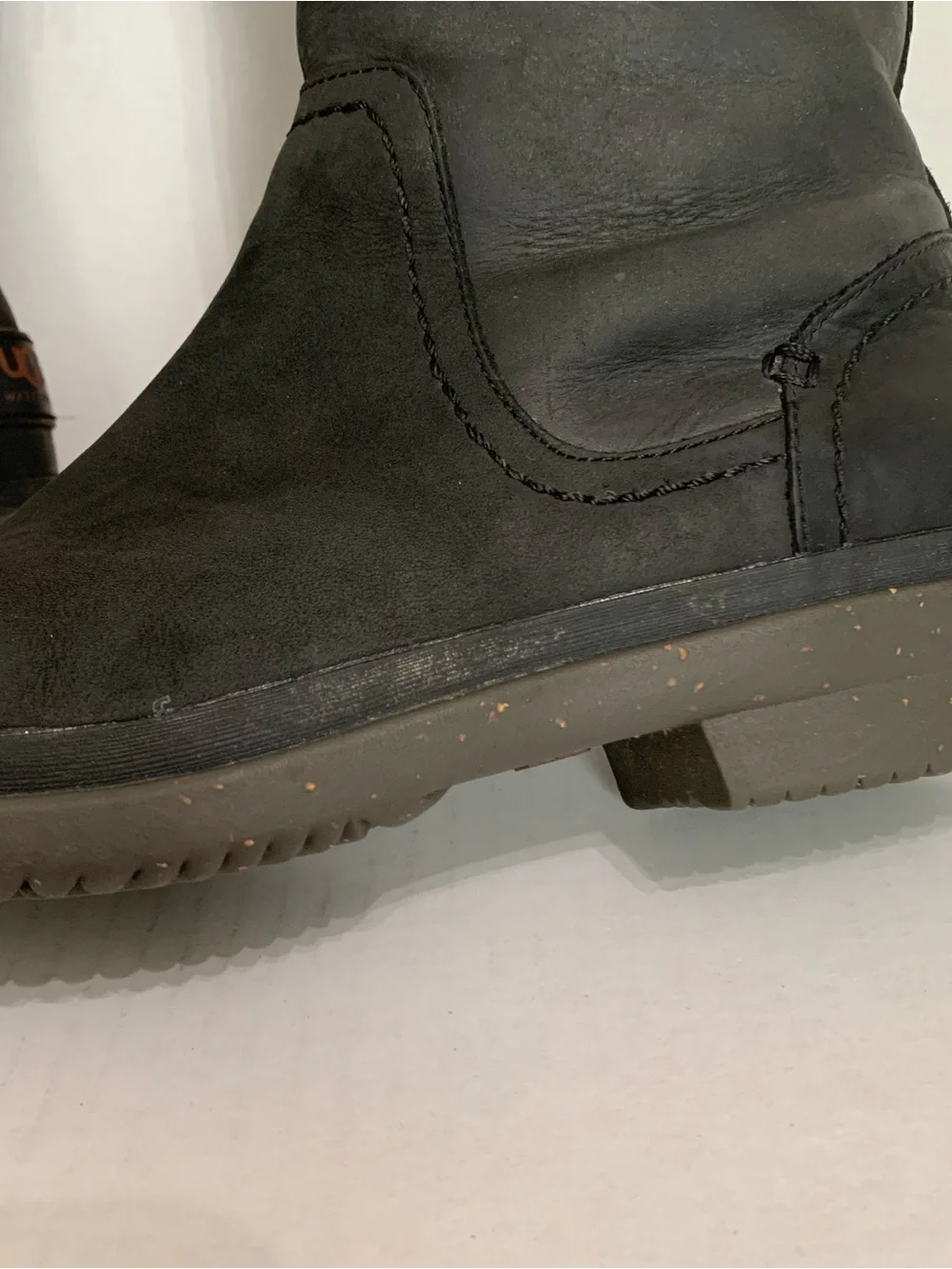 UGG Women's Size 8.5 Elsa Black Waterproof Tall Leather Boots 1008438
